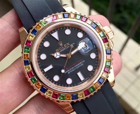 rolex yacht master rainbow replica|yacht master homage.